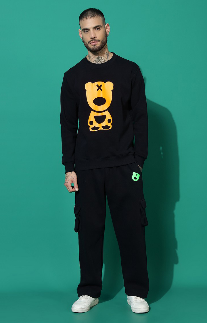 Men's TEDDY 2.0 Regular Fit Black Orange Tracksuit