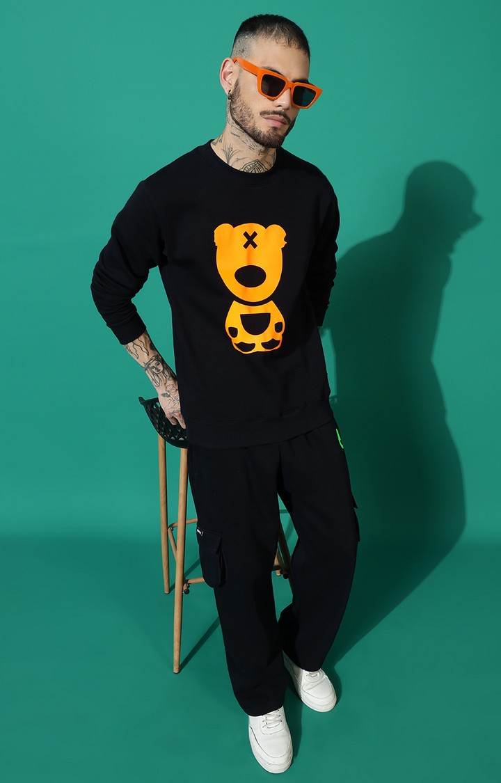 Men's TEDDY 2.0 Regular Fit Black Orange Tracksuit