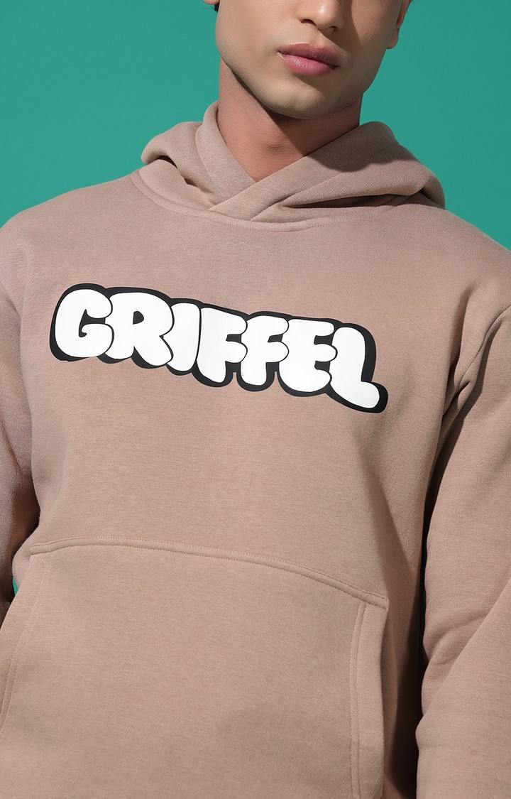 Men's Bubble Logo Regular Fit Camel Hoodie Tracksuit