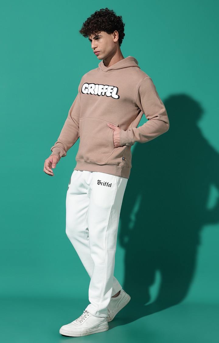 Men's Bubble Logo Regular Fit Camel Hoodie Tracksuit