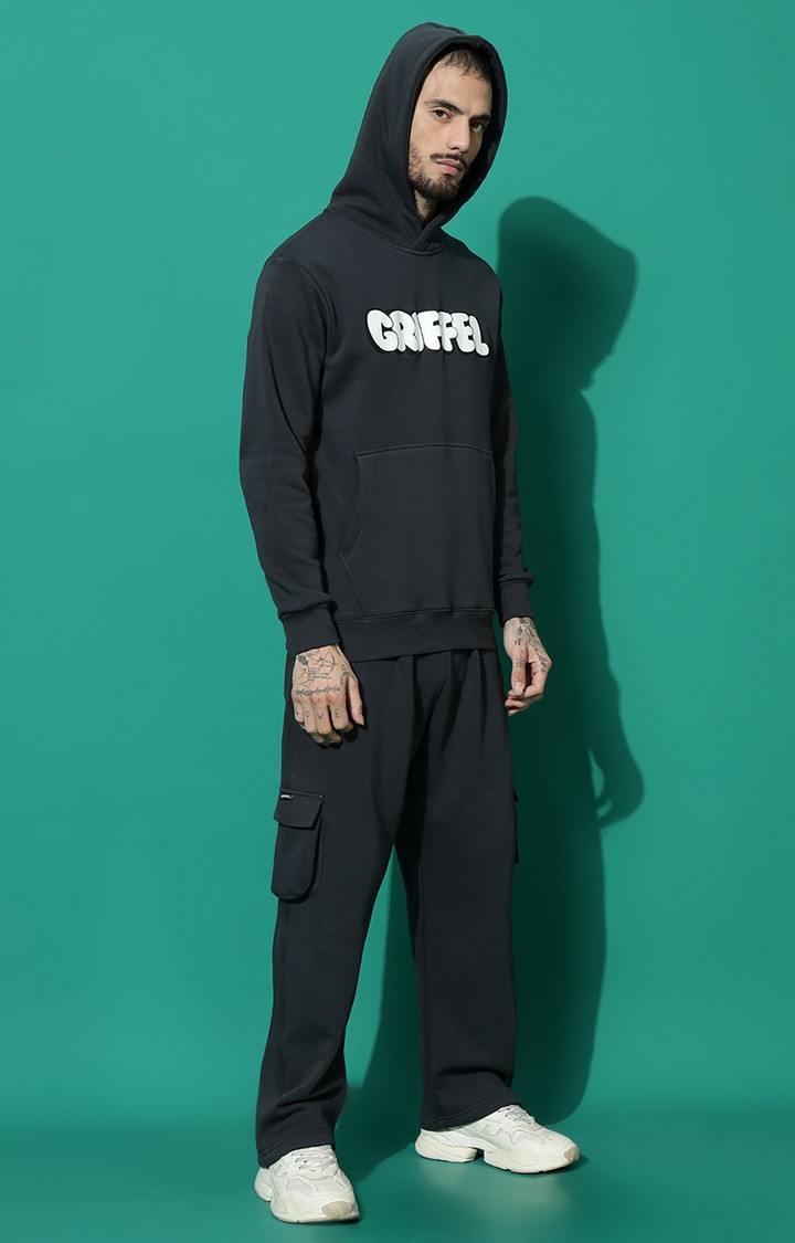 Men's Bubble Logo Regular Fit Charcoal Hoodie Tracksuit