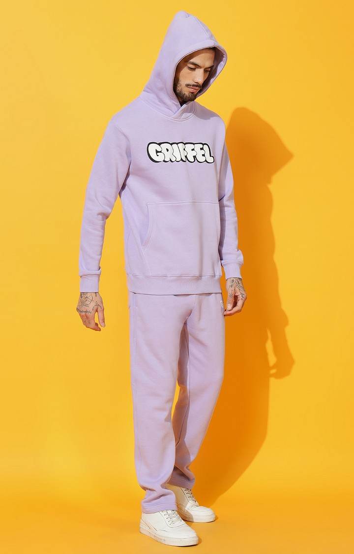 Men's Bubble Logo Regular Fit Mauve Hoodie Tracksuit