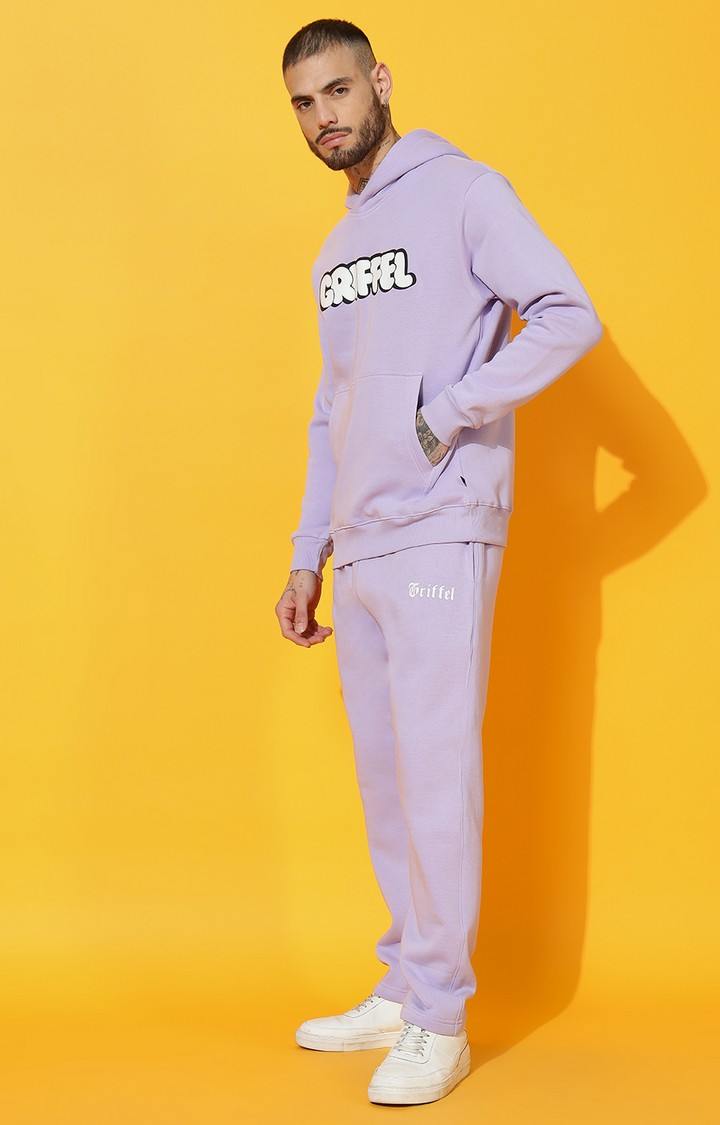 Men's Bubble Logo Regular Fit Mauve Hoodie Tracksuit
