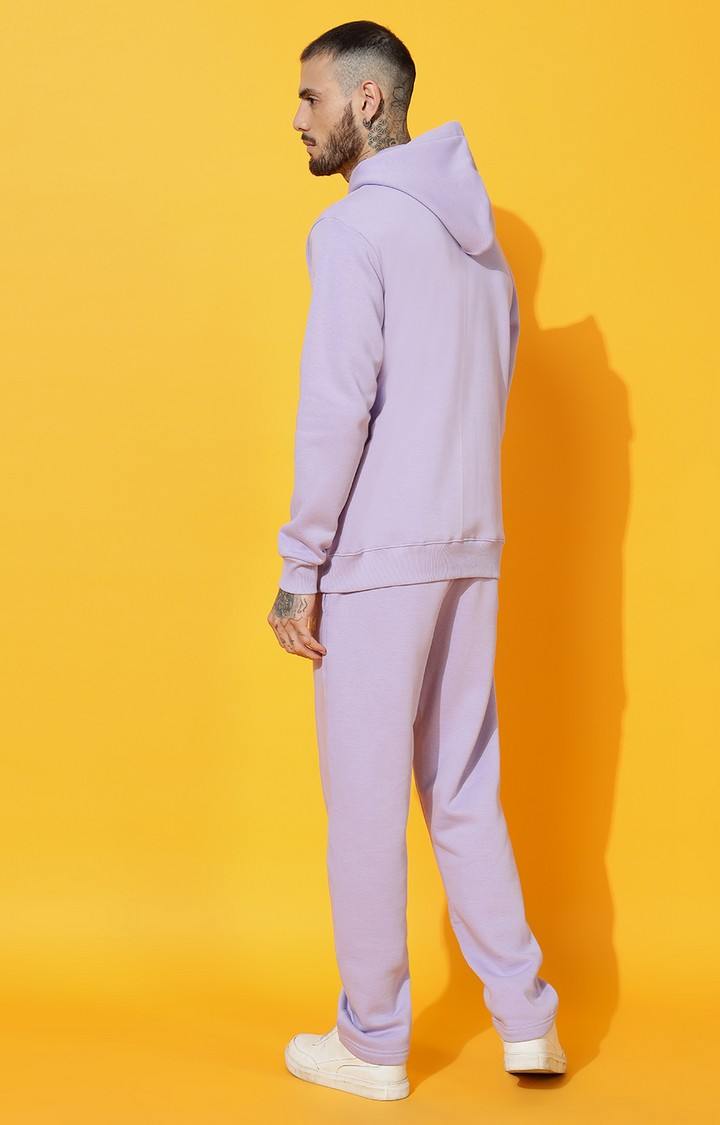 Men's Bubble Logo Regular Fit Mauve Hoodie Tracksuit