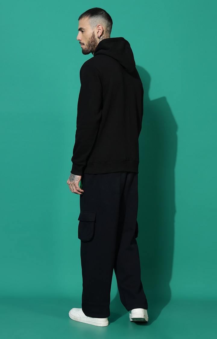 Men's Cloud Regular Fit Black Hoodie Tracksuit
