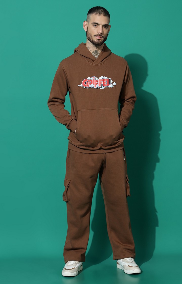 Men's Cloud Regular Fit Coffee Hoodie Tracksuit