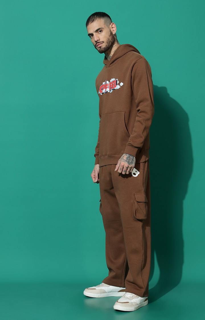 Men's Cloud Regular Fit Coffee Hoodie Tracksuit