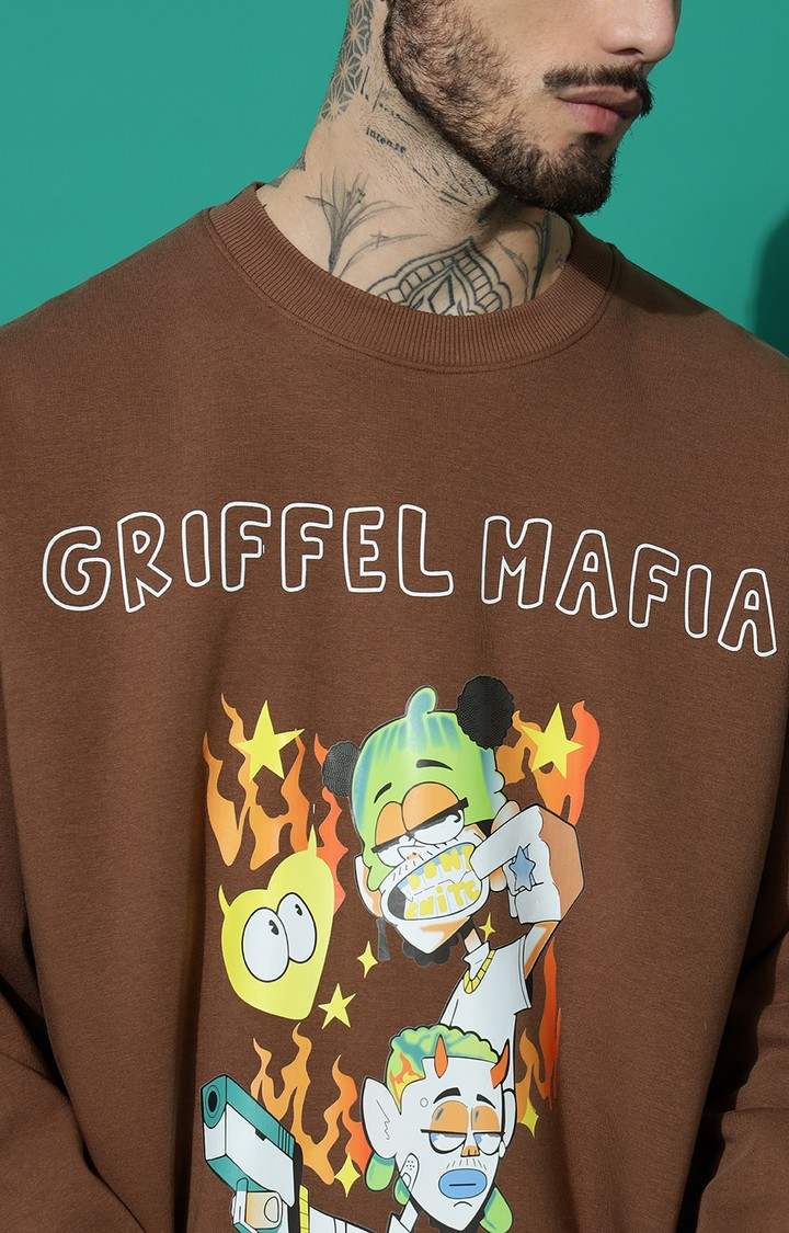 Men's GRIFFEL MAFIA Oversized Coffee Tracksuit