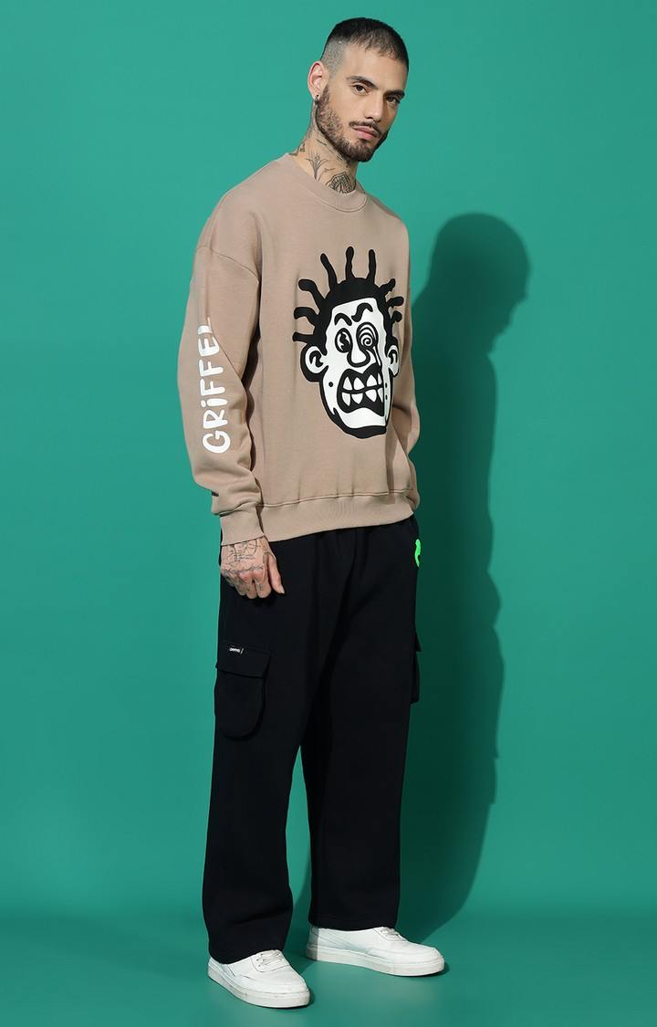 Men's Wierd Face Oversized Camel Tracksuit