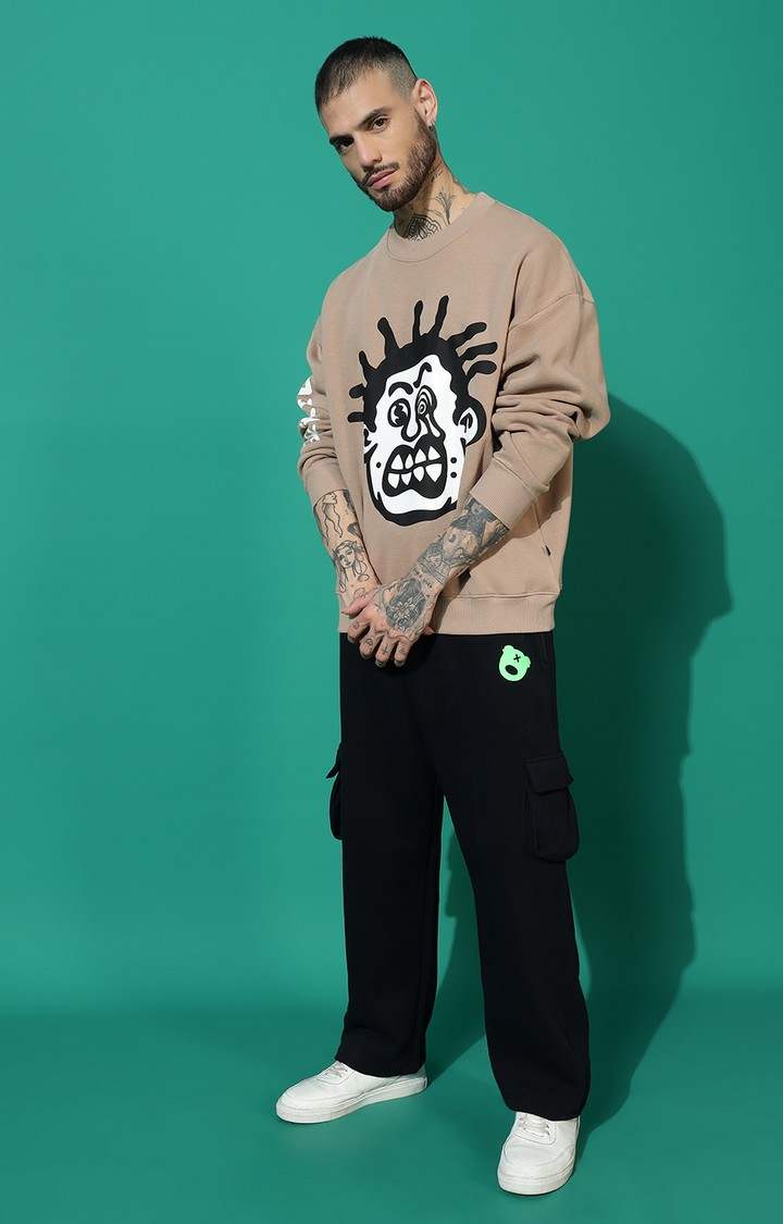 Men's Wierd Face Oversized Camel Tracksuit