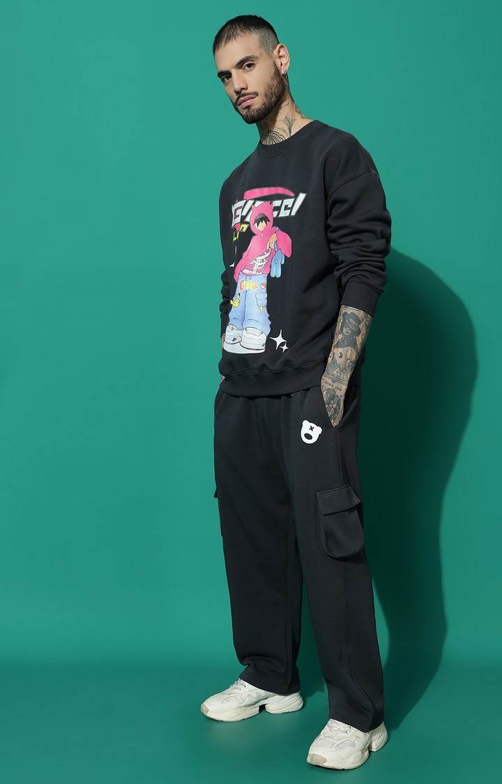 Men's Cool Kid Oversized Charcoal Tracksuit