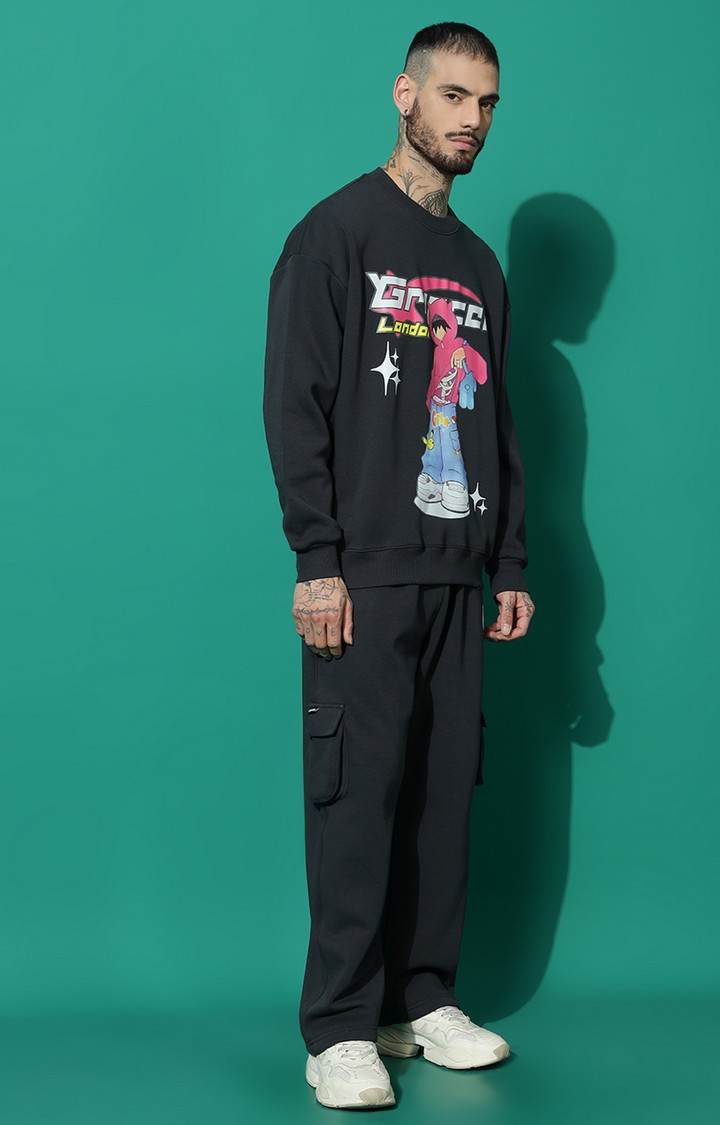 Men's Cool Kid Oversized Charcoal Tracksuit