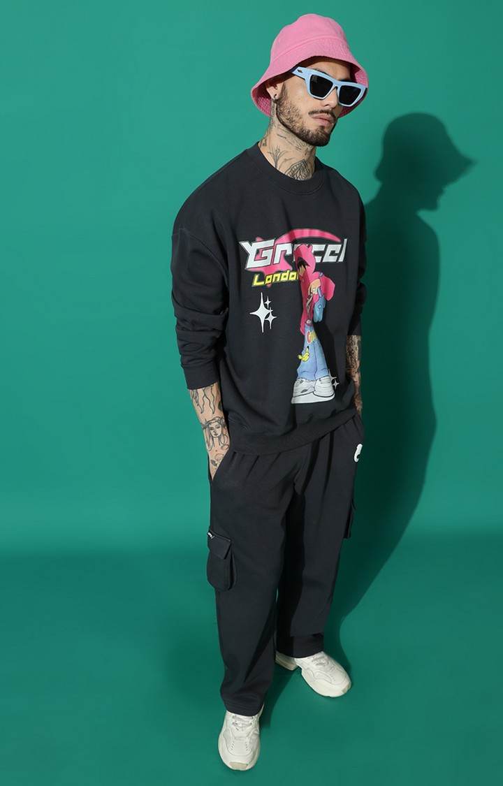 Men's Cool Kid Oversized Charcoal Tracksuit