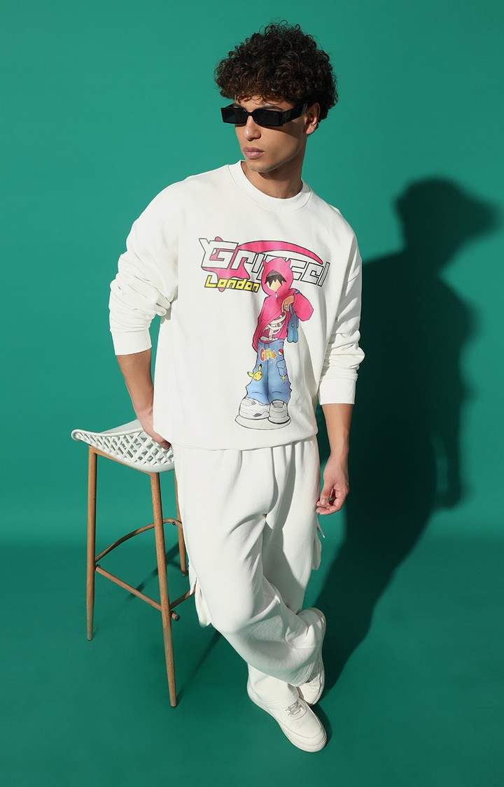 Men's Cool Kid Oversized White Tracksuit