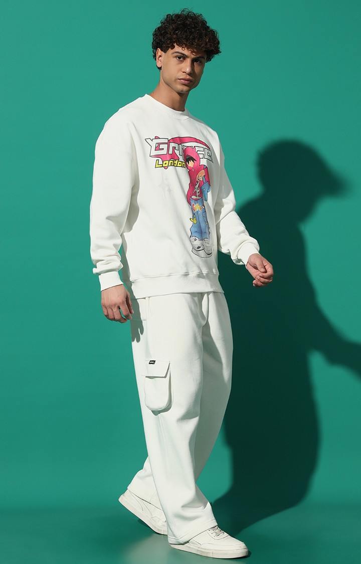 Men's Cool Kid Oversized White Tracksuit