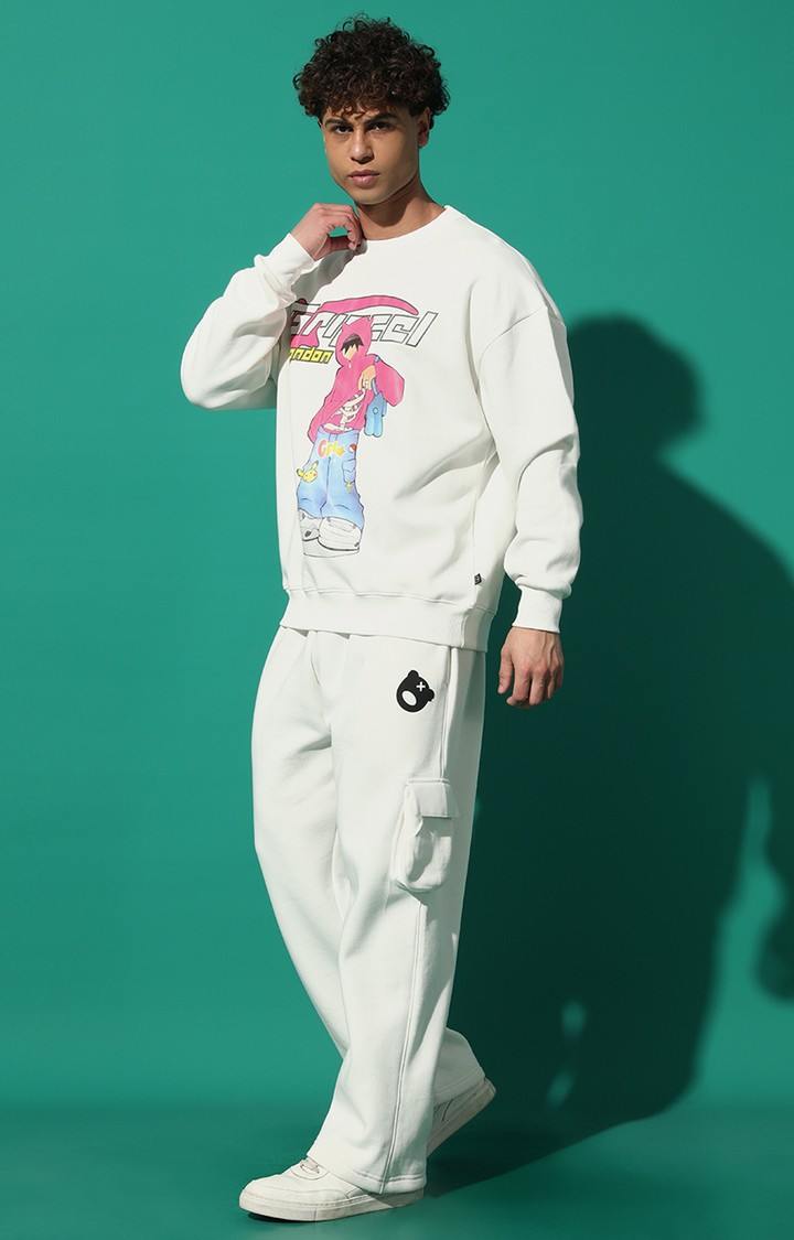 Men's Cool Kid Oversized White Tracksuit
