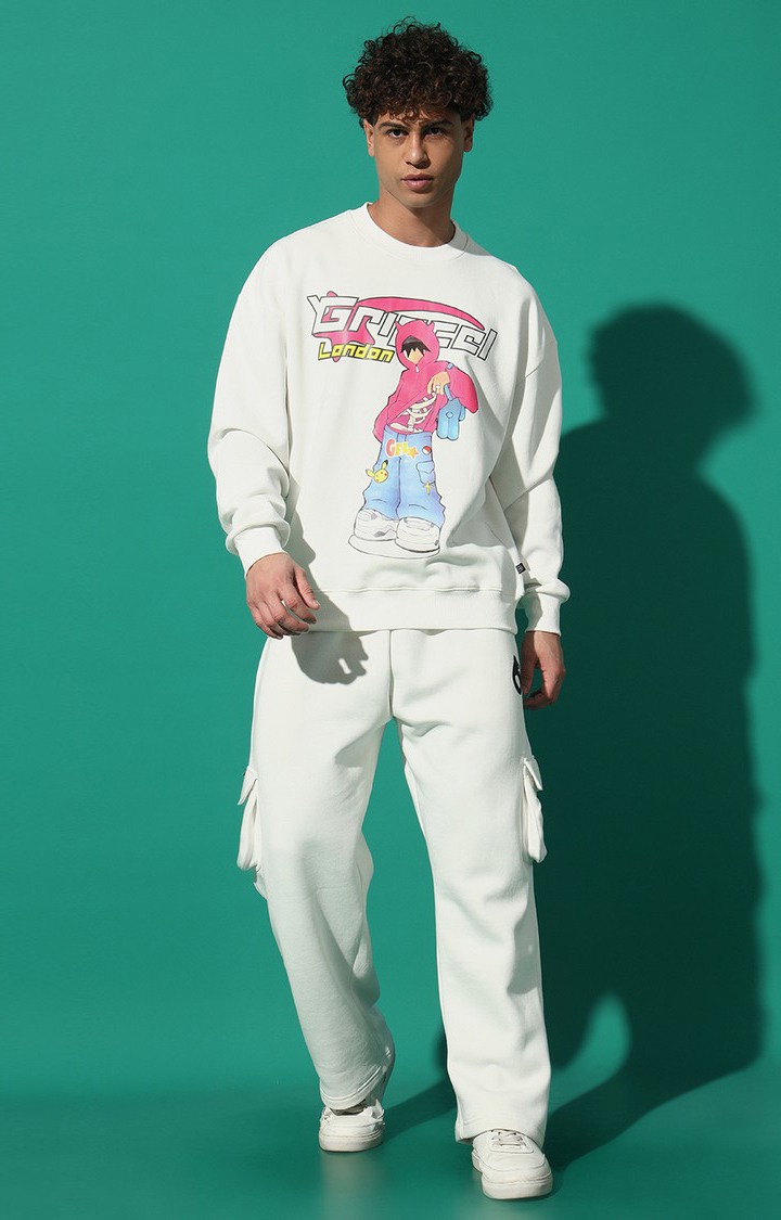 Men's Cool Kid Oversized White Tracksuit