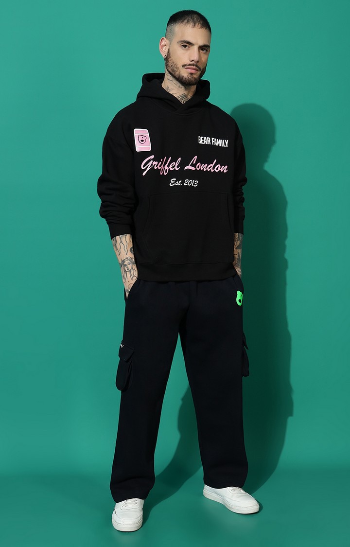 Men's 1993 Oversized Black Hoodie Tracksuit