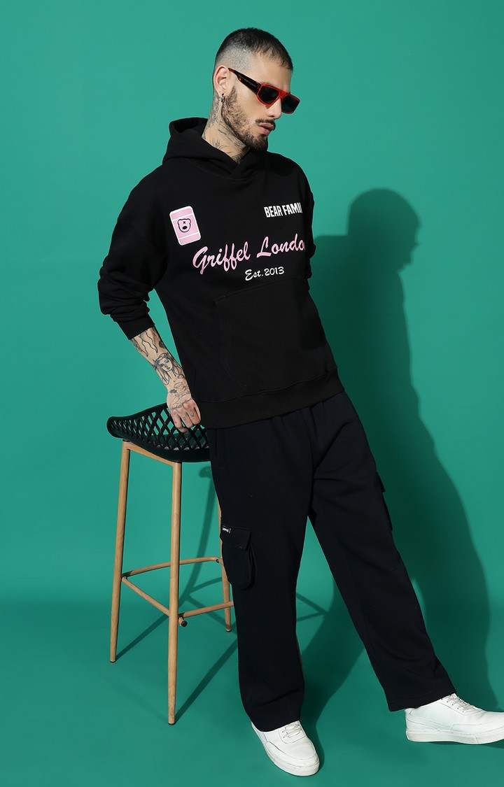 Men's 1993 Oversized Black Hoodie Tracksuit