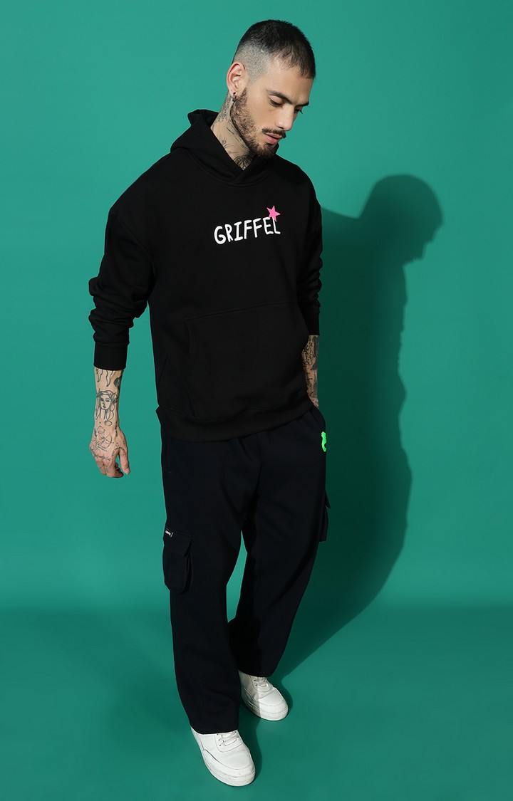 Men's Moon Oversized Black Hoodie Tracksuit