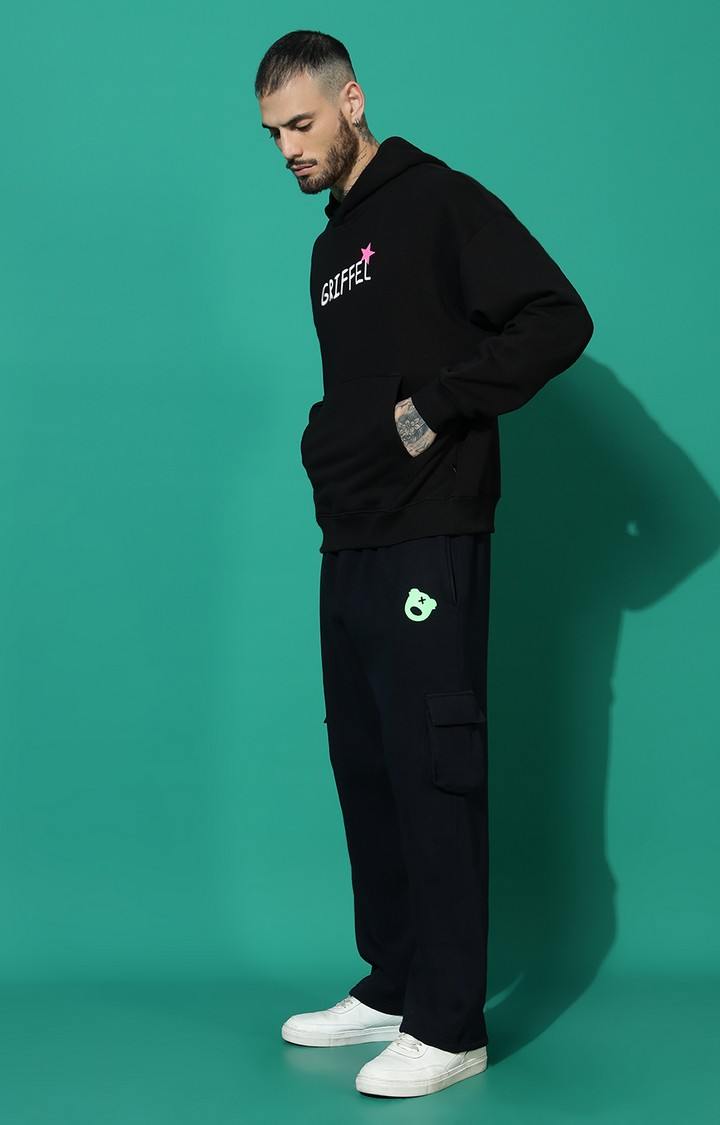 Men's Moon Oversized Black Hoodie Tracksuit