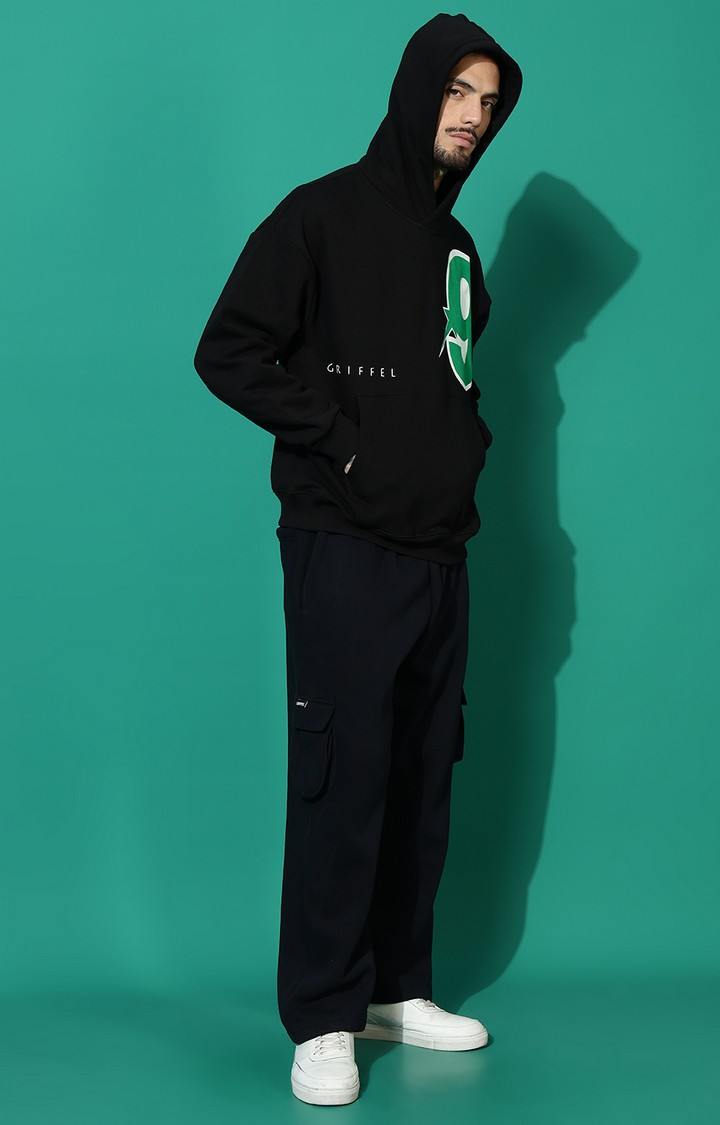 Men's 9 Oversized Black Hoodie Tracksuit