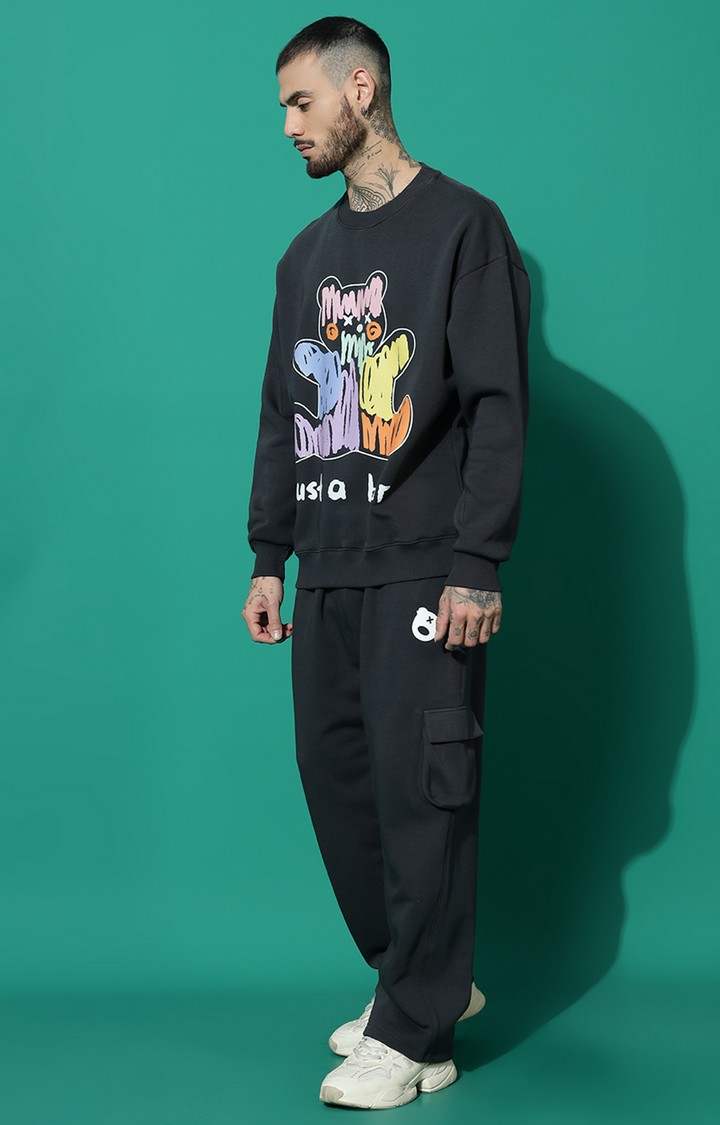 Men's JUST A BEAR Oversized Charcoal Tracksuit