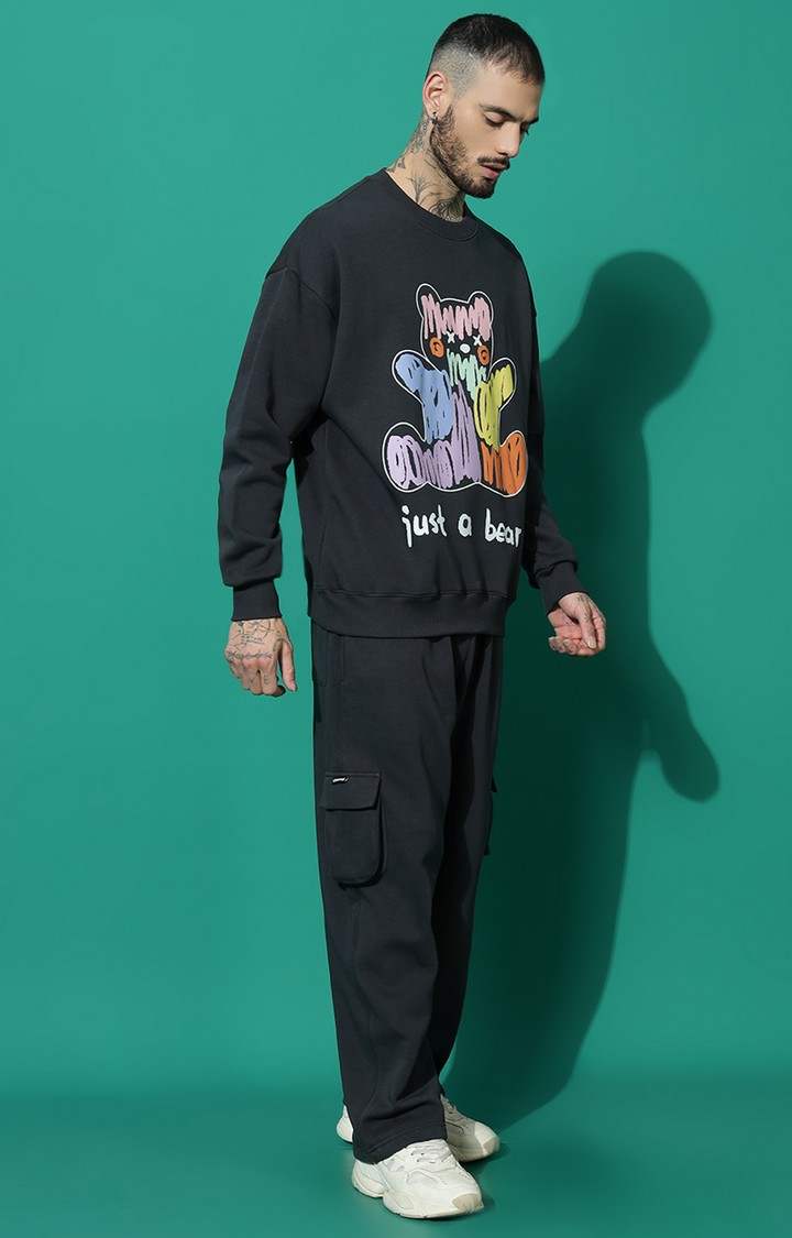Men's JUST A BEAR Oversized Charcoal Tracksuit
