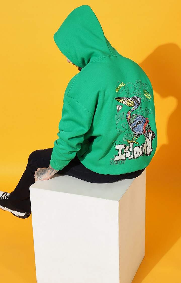 Men's ISLAND BIRD Oversized Green Hoodie Tracksuit