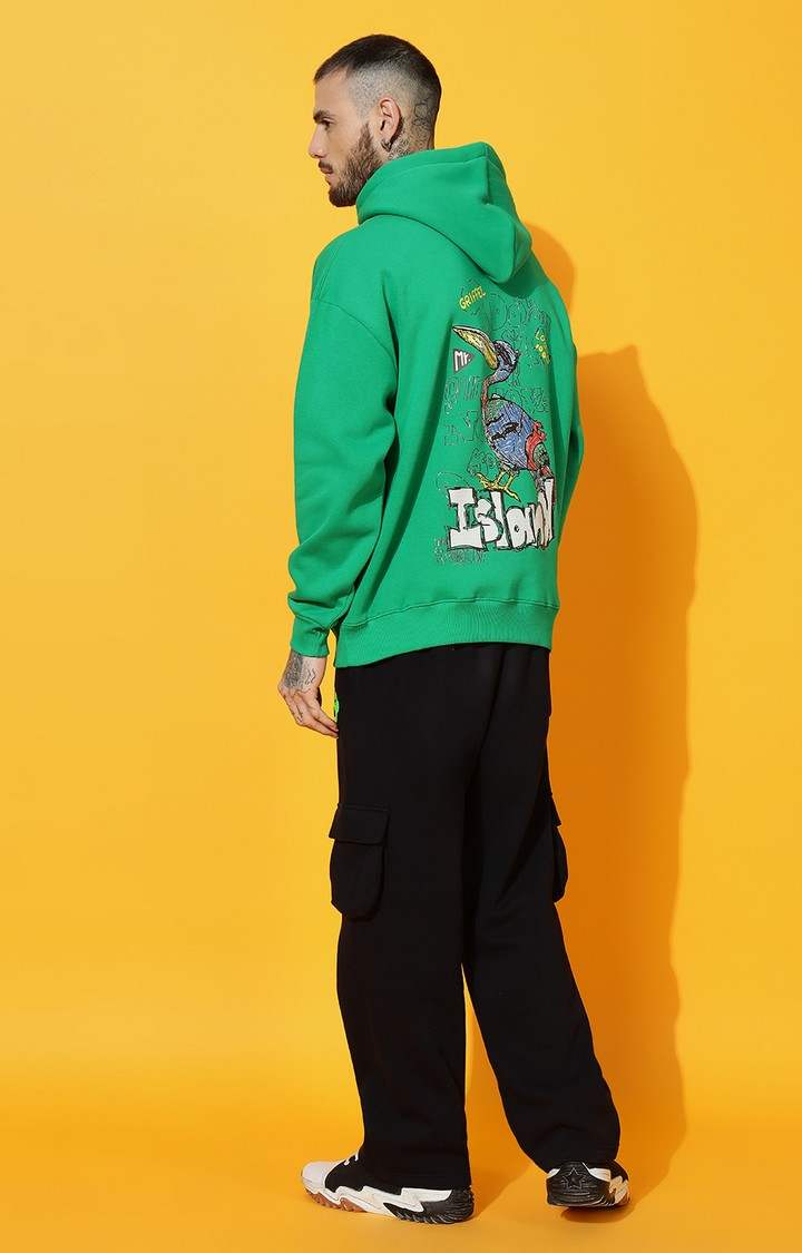 Men's ISLAND BIRD Oversized Green Hoodie Tracksuit