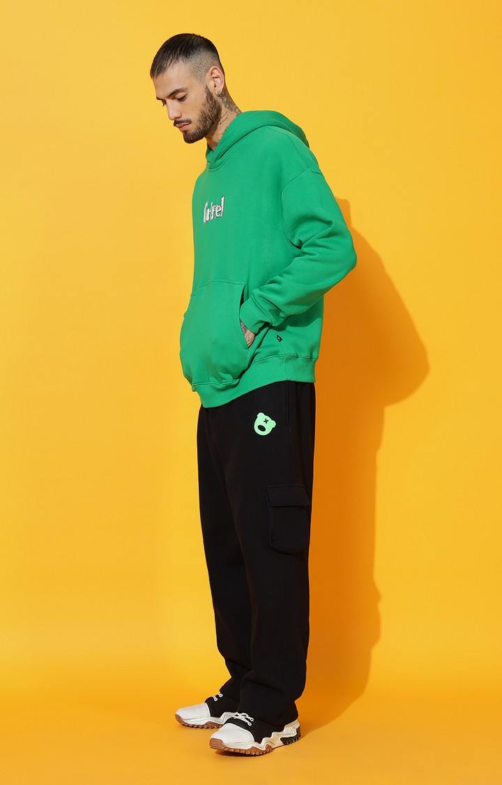 Men's ISLAND BIRD Oversized Green Hoodie Tracksuit
