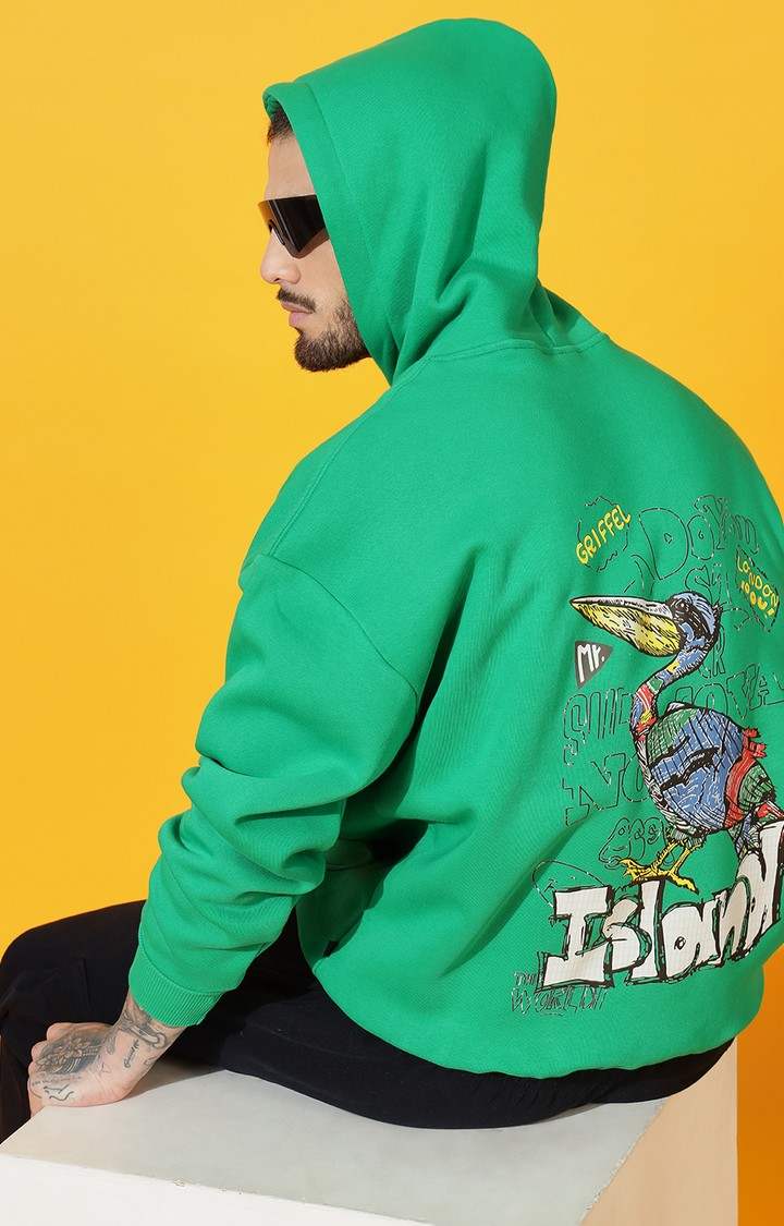 Men's ISLAND BIRD Oversized Green Hoodie Tracksuit