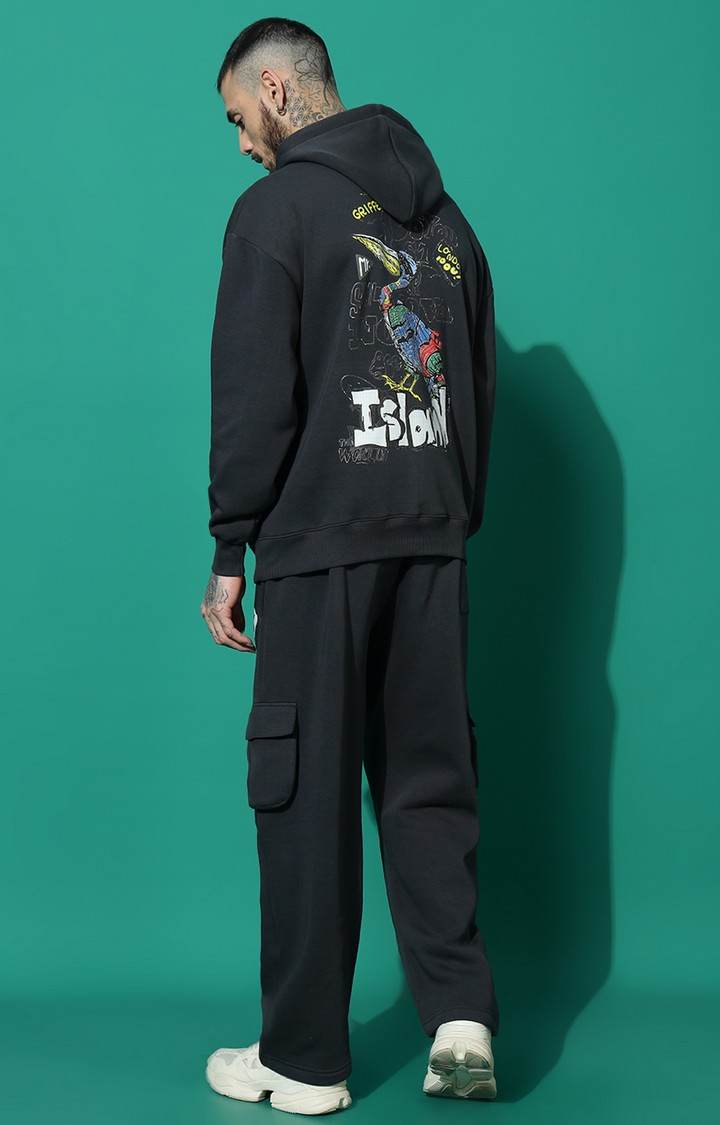Men's ISLAND BIRD Oversized Charcoal Hoodie Tracksuit