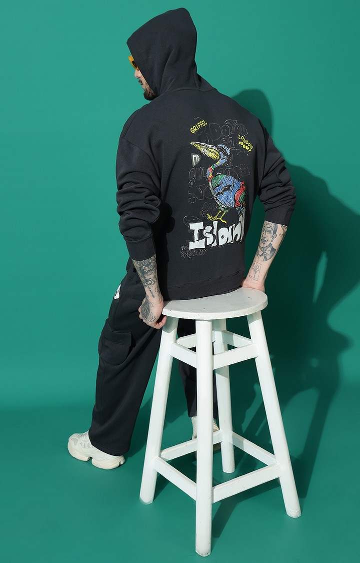 Men's ISLAND BIRD Oversized Charcoal Hoodie Tracksuit