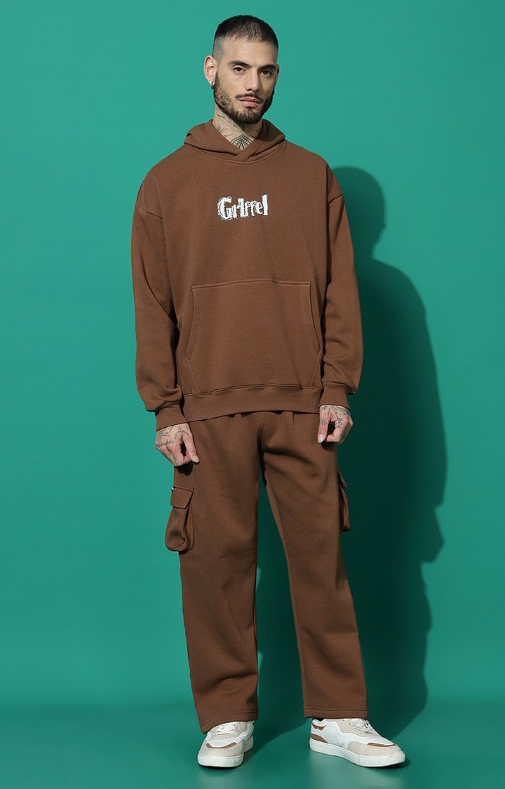Men's ISLAND BIRD Oversized Coffee Hoodie Tracksuit