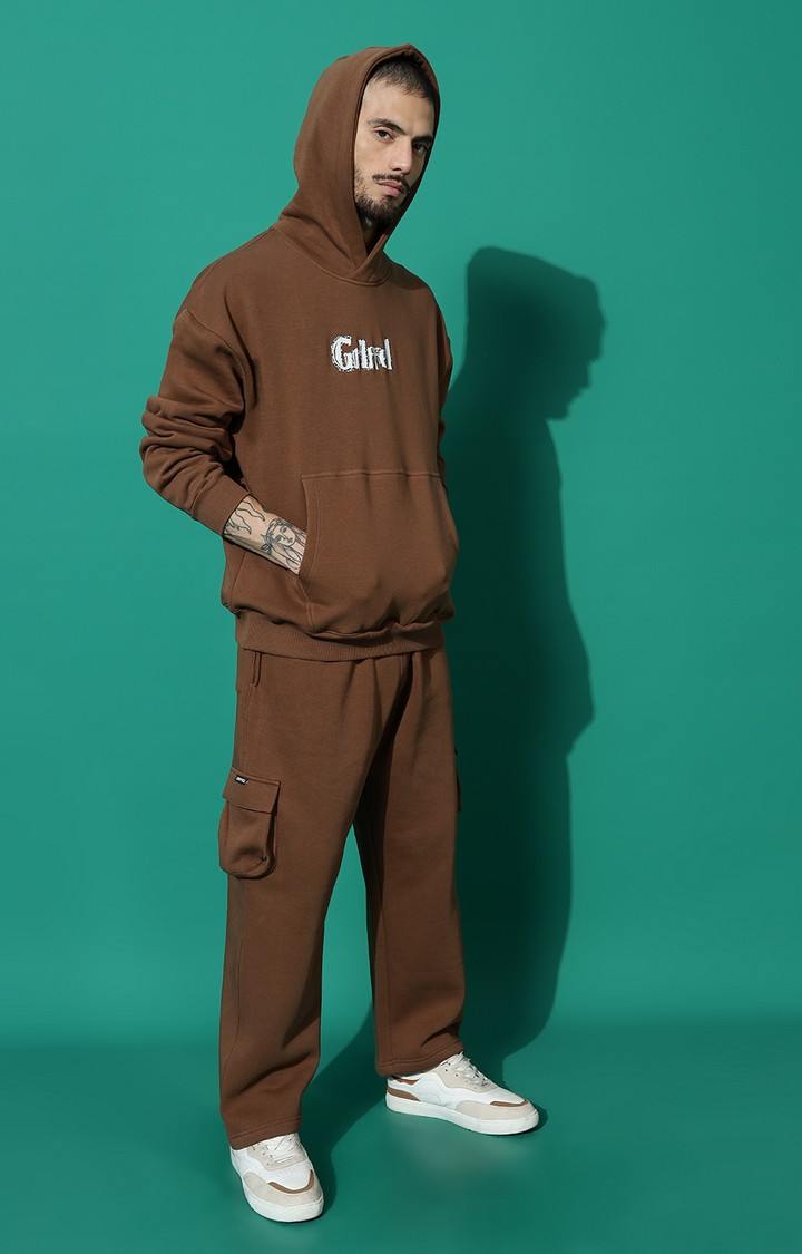 Men's ISLAND BIRD Oversized Coffee Hoodie Tracksuit
