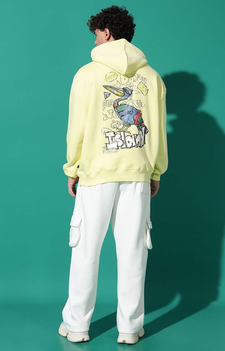 Men's ISLAND BIRD Oversized Yellow Hoodie Tracksuit