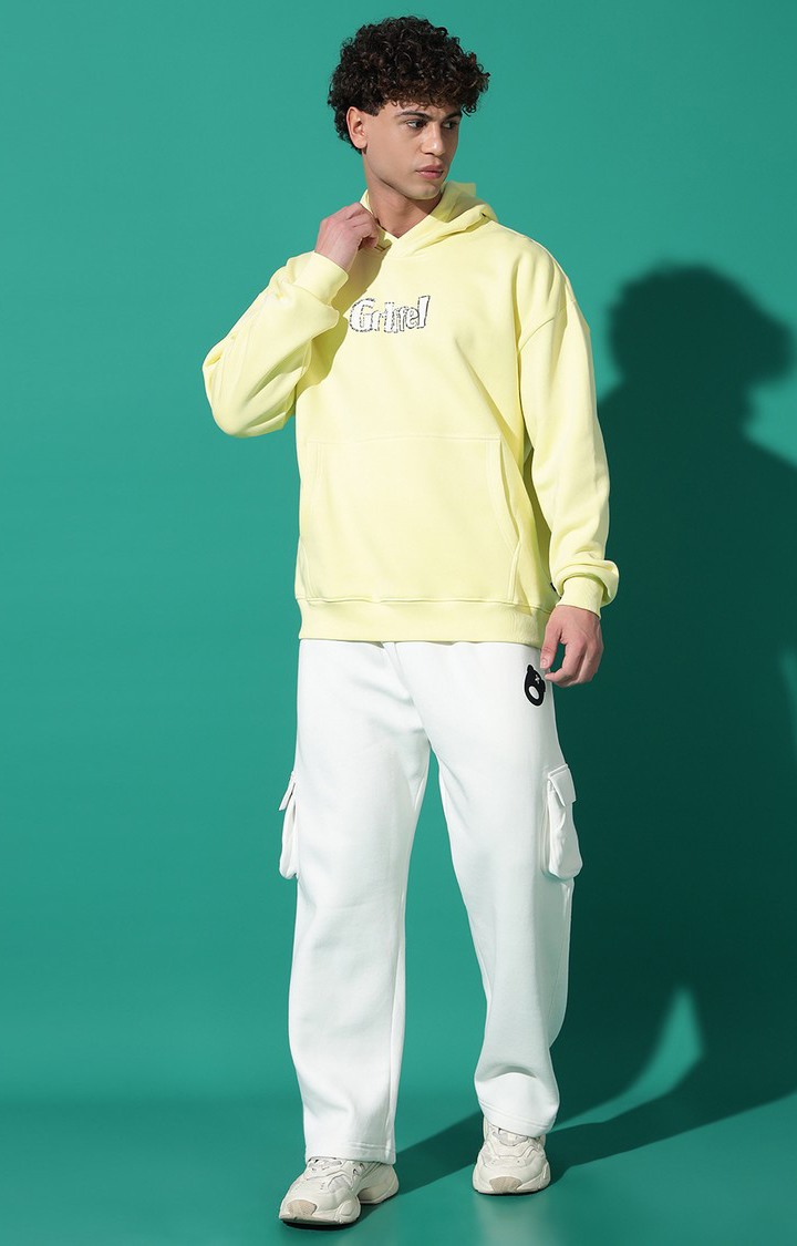Men's ISLAND BIRD Oversized Yellow Hoodie Tracksuit