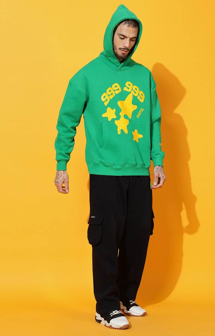 Men's 999 STAR Oversized Green Hoodie Tracksuit