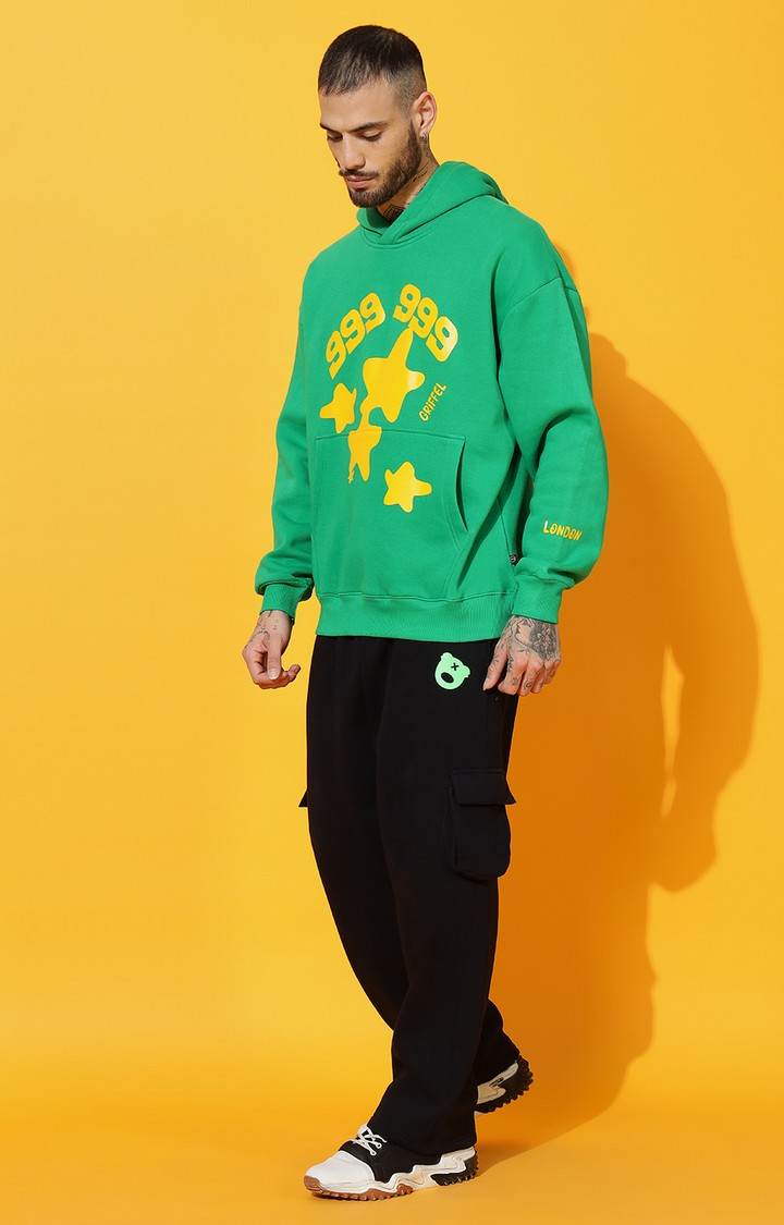 Men's 999 STAR Oversized Green Hoodie Tracksuit