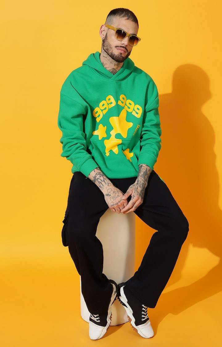 Men's 999 STAR Oversized Green Hoodie Tracksuit