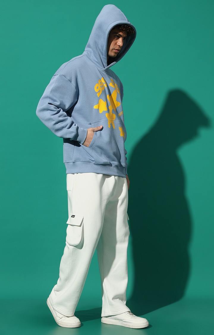 Men's 999 STAR Oversized Sky Blue Hoodie Tracksuit