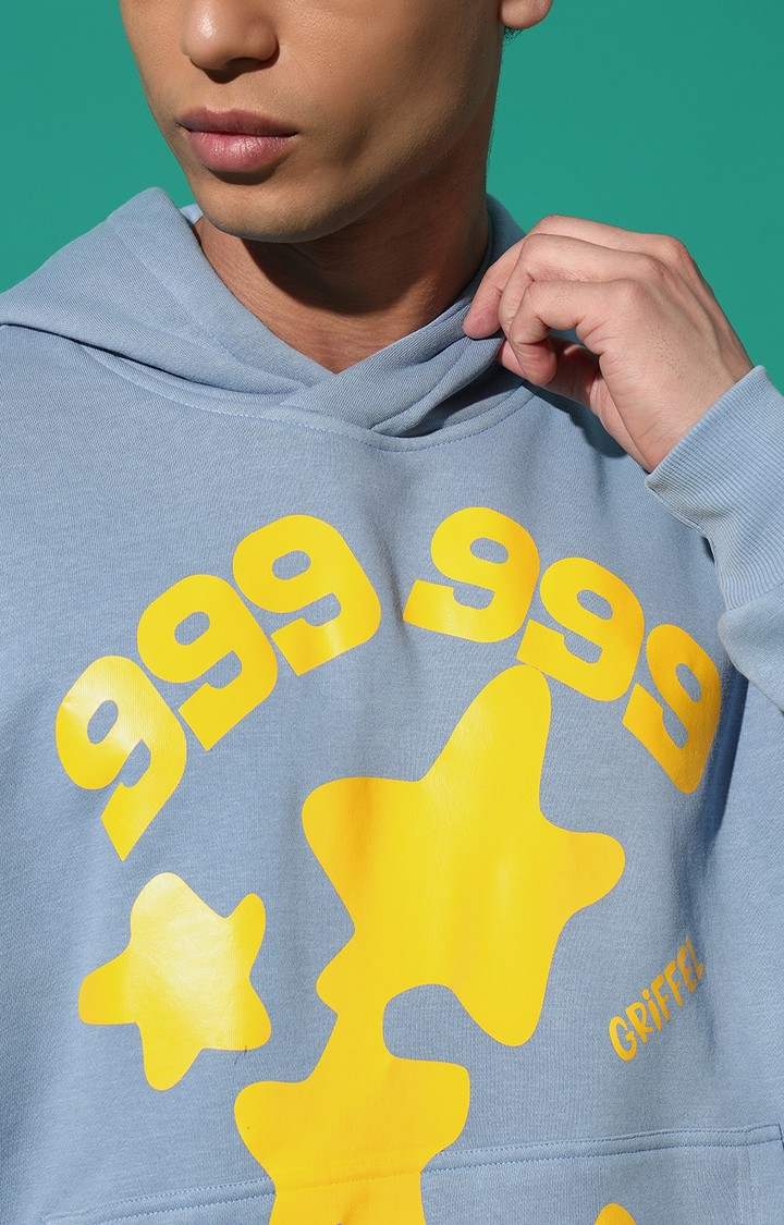 Men's 999 STAR Oversized Sky Blue Hoodie Tracksuit