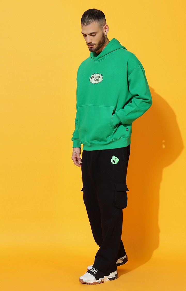 Men's PICANTE GREEN Oversized Green Hoodie Tracksuit