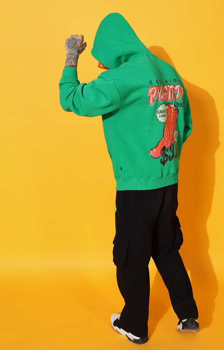 Men's PICANTE GREEN Oversized Green Hoodie Tracksuit
