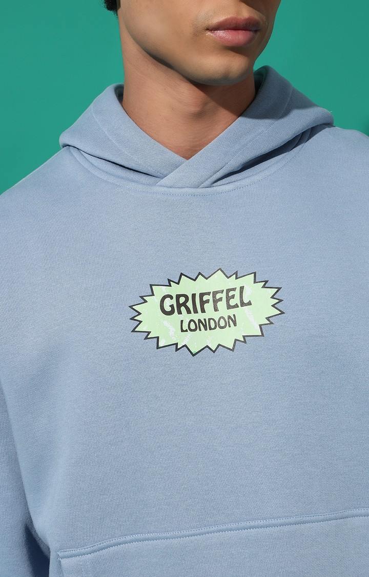 Men's PICANTE GREEN Oversized Sky Blue Hoodie Tracksuit