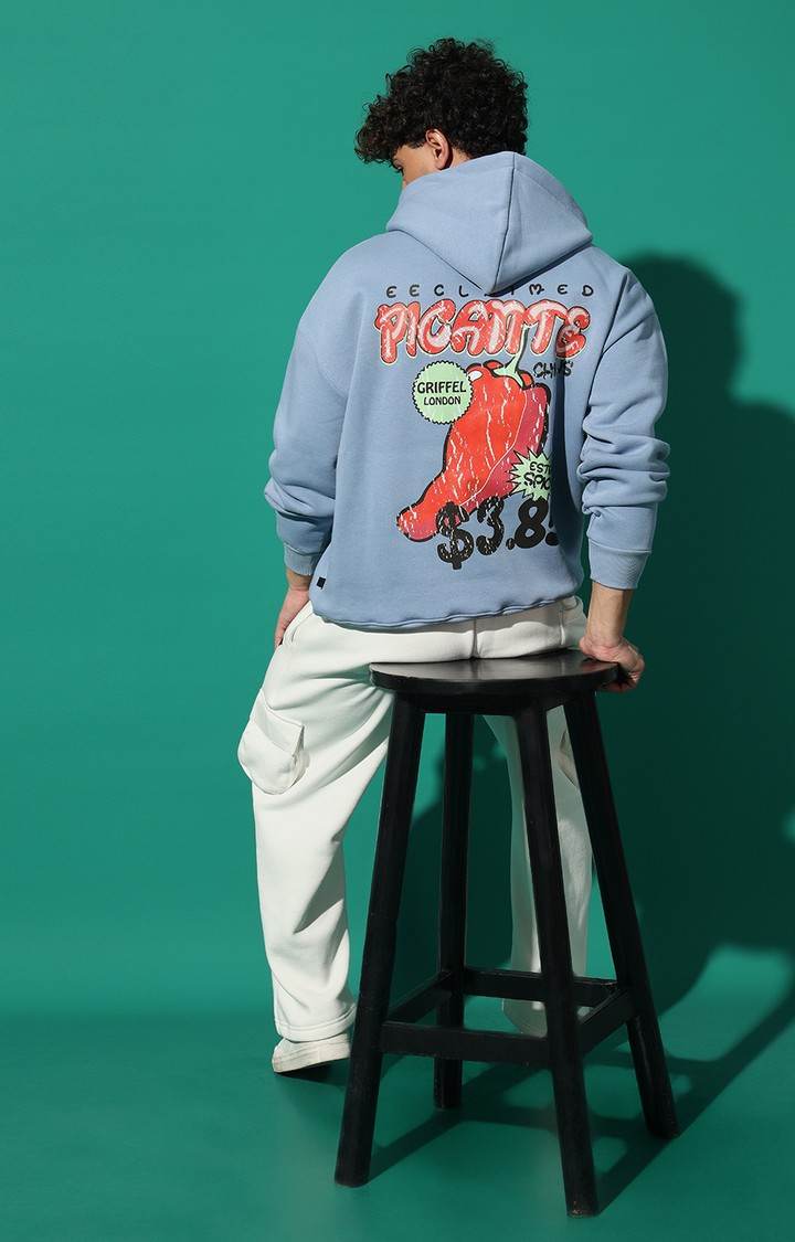 Men's PICANTE GREEN Oversized Sky Blue Hoodie Tracksuit