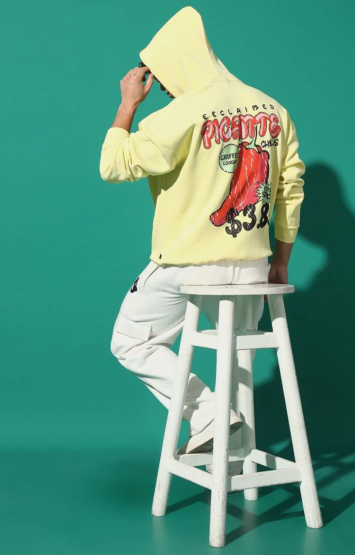 Men's PICANTE GREEN Oversized Yellow Hoodie Tracksuit