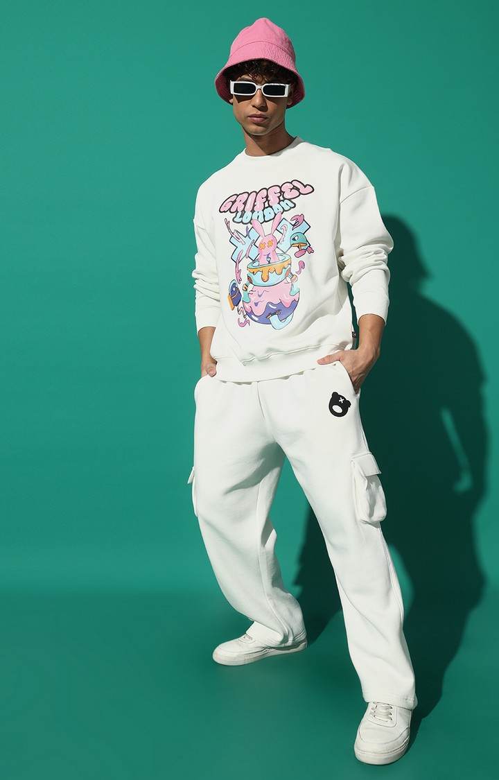 Men's BIG BUNNY Oversized White Tracksuit