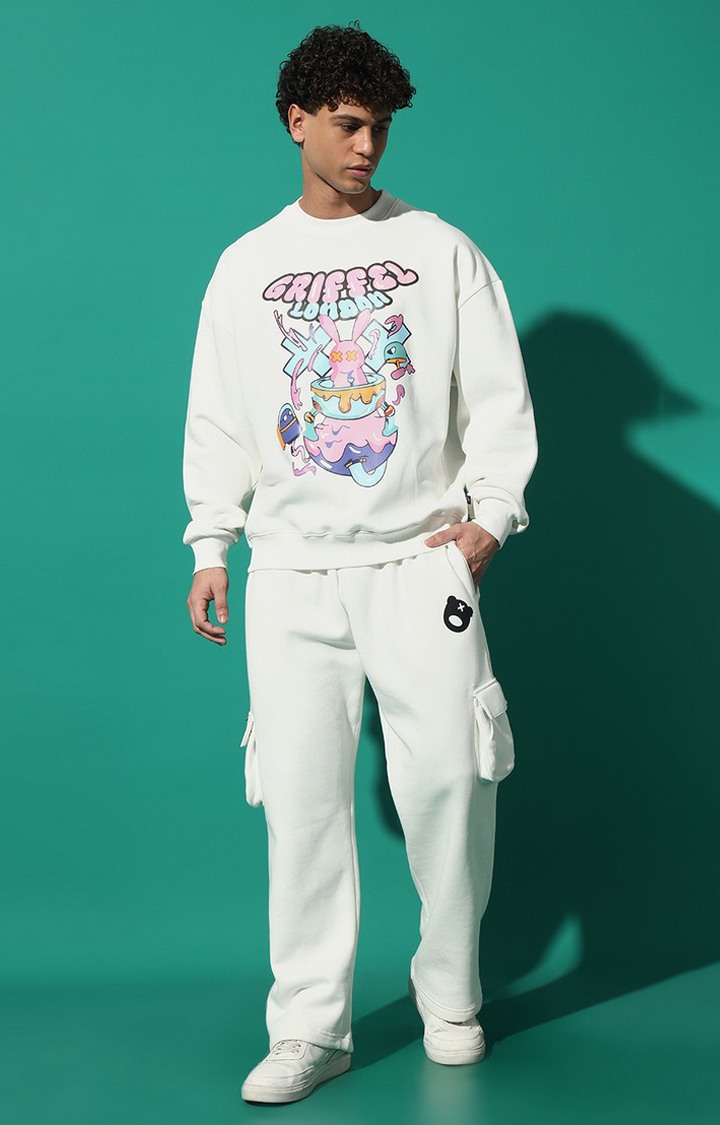 Men's BIG BUNNY Oversized White Tracksuit